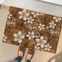 Plumeria Floral Tapa Pattern Vintage Gold Rubber Doormat LT01 - Polynesian Pride