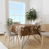 Plumeria Floral Tapa Pattern Vintage Gold Tablecloth LT01 - Polynesian Pride