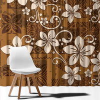 Plumeria Floral Tapa Pattern Vintage Gold Window Curtain LT01 - Polynesian Pride