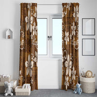 Plumeria Floral Tapa Pattern Vintage Gold Window Curtain LT01 - Polynesian Pride