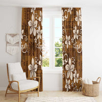 Plumeria Floral Tapa Pattern Vintage Gold Window Curtain LT01 - Polynesian Pride