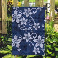 Plumeria Floral Tapa Pattern Navy Blue Garden Flag LT01 Garden Flag Blue - Polynesian Pride
