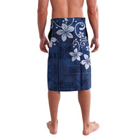 Plumeria Floral Tapa Pattern Navy Blue Lavalava LT01 - Polynesian Pride