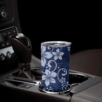 Plumeria Floral Tapa Pattern Navy Blue Tumbler Cup LT01 - Polynesian Pride