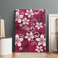 Plumeria Floral Tapa Pattern Ruby Pink Canvas Wall Art LT01 - Polynesian Pride