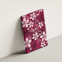 Plumeria Floral Tapa Pattern Ruby Pink Canvas Wall Art LT01 - Polynesian Pride