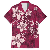 Plumeria Floral Tapa Pattern Ruby Pink Hawaiian Shirt LT01 Pink - Polynesian Pride