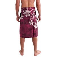 Plumeria Floral Tapa Pattern Ruby Pink Lavalava LT01 - Polynesian Pride