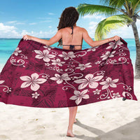 Plumeria Floral Tapa Pattern Ruby Pink Sarong