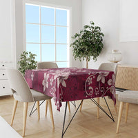 Plumeria Floral Tapa Pattern Ruby Pink Tablecloth LT01 - Polynesian Pride