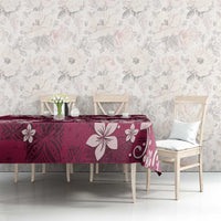 Plumeria Floral Tapa Pattern Ruby Pink Tablecloth LT01 - Polynesian Pride