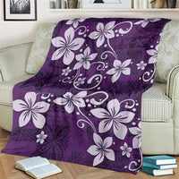 Plumeria Floral Tapa Pattern Amethyst Purple Blanket LT01 - Polynesian Pride