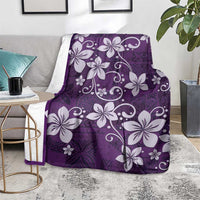 Plumeria Floral Tapa Pattern Amethyst Purple Blanket LT01 - Polynesian Pride