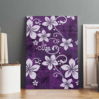 Plumeria Floral Tapa Pattern Amethyst Purple Canvas Wall Art LT01 - Polynesian Pride