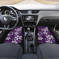 Plumeria Floral Tapa Pattern Amethyst Purple Car Mats LT01 Set 2pcs - Front Purple - Polynesian Pride
