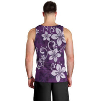 Plumeria Floral Tapa Pattern Amethyst Purple Men Tank Top LT01 - Polynesian Pride