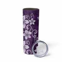 Plumeria Floral Tapa Pattern Amethyst Purple Skinny Tumbler LT01 - Polynesian Pride