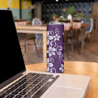 Plumeria Floral Tapa Pattern Amethyst Purple Skinny Tumbler LT01 - Polynesian Pride