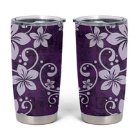 Plumeria Floral Tapa Pattern Amethyst Purple Tumbler Cup LT01 Purple - Polynesian Pride