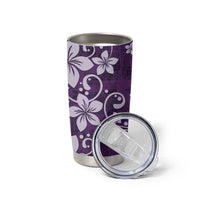 Plumeria Floral Tapa Pattern Amethyst Purple Tumbler Cup LT01 - Polynesian Pride