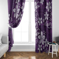 Plumeria Floral Tapa Pattern Amethyst Purple Window Curtain LT01 - Polynesian Pride