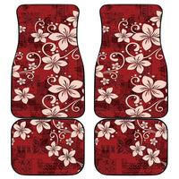 Plumeria Floral Tapa Pattern Oxblood Red Car Mats LT01 - Polynesian Pride