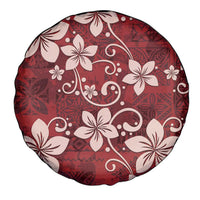 Plumeria Floral Tapa Pattern Oxblood Red Spare Tire Cover LT01 - Polynesian Pride