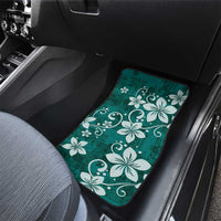 Plumeria Floral Tapa Pattern Crystal Teal Car Mats LT01 - Polynesian Pride