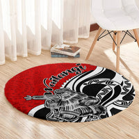 New Zealand Waitangi Day Round Carpet Aotearoa Te Tiriti O Waitangi Kiwi Red Version LT01 - Polynesian Pride