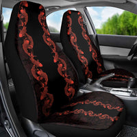 Hawaii Japan Koi Fish Red Car Seat Cover Tapa Pattern - Polynesian Pride