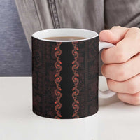 Hawaii Japan Koi Fish Red Ceramic Mug Tapa Pattern LT01 - Polynesian Pride