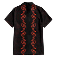 Hawaii Japan Koi Fish Red Family Matching Summer Maxi Dress and Hawaiian Shirt Tapa Pattern - Polynesian Pride