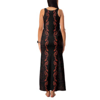 Hawaii Japan Koi Fish Red Family Matching Tank Maxi Dress and Hawaiian Shirt Tapa Pattern LT01 - Polynesian Pride