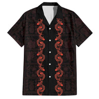 Hawaii Japan Koi Fish Red Hawaiian Shirt Tapa Pattern LT01 Red - Polynesian Pride
