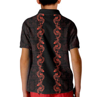 Hawaii Japan Koi Fish Red Kid Polo Shirt Tapa Pattern LT01 - Polynesian Pride