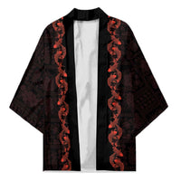 Hawaii Japan Koi Fish Red Kimono Tapa Pattern - Polynesian Pride