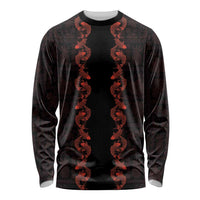 Hawaii Japan Koi Fish Red Long Sleeve Shirt Tapa Pattern LT01 Unisex Red - Polynesian Pride