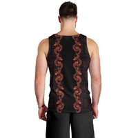 Hawaii Japan Koi Fish Red Men Tank Top Tapa Pattern LT01 - Polynesian Pride