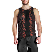 Hawaii Japan Koi Fish Red Men Tank Top Tapa Pattern LT01 - Polynesian Pride