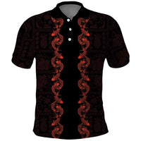 Hawaii Japan Koi Fish Red Polo Shirt Tapa Pattern LT01 Red - Polynesian Pride