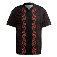Hawaii Japan Koi Fish Red Rugby Jersey Tapa Pattern LT01 Red - Polynesian Pride