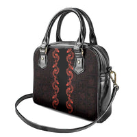 Hawaii Japan Koi Fish Red Shoulder Handbag Tapa Pattern LT01 - Polynesian Pride