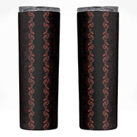 Hawaii Japan Koi Fish Red Skinny Tumbler Tapa Pattern - Polynesian Pride