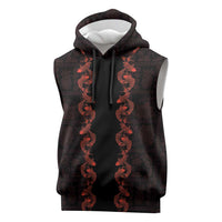 Hawaii Japan Koi Fish Red Sleeveless Hoodie Tapa Pattern LT01 Red - Polynesian Pride
