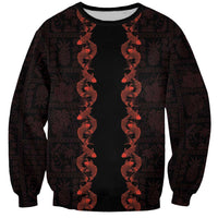 Hawaii Japan Koi Fish Red Sweatshirt Tapa Pattern LT01 Unisex Red - Polynesian Pride
