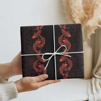 Hawaii Japan Koi Fish Red Wrapping Paper Tapa Pattern LT01 - Polynesian Pride