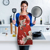 Hawaii Japan Cranes Sakura Flower Red Apron Japan Heritage Spirit LT01 - Polynesian Pride
