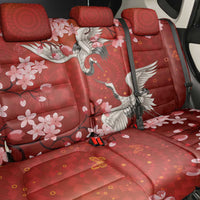 Hawaii Japan Cranes Sakura Flower Red Back Car Seat Cover Japan Heritage Spirit LT01 - Polynesian Pride