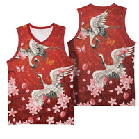 Hawaii Japan Cranes Sakura Flower Red Basketball Jersey Japan Heritage Spirit LT01 - Polynesian Pride