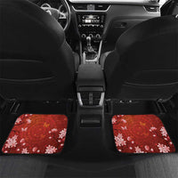 Hawaii Japan Cranes Sakura Flower Red Car Mats Japan Heritage Spirit LT01 Set 2pcs - Back Red - Polynesian Pride